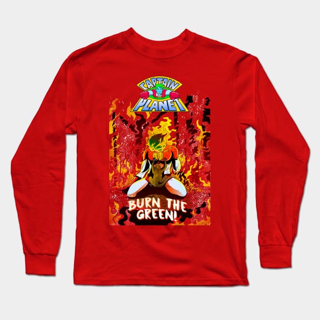 CAPTAIN PLANET FIRE Long Sleeve T-Shirt by GOUP